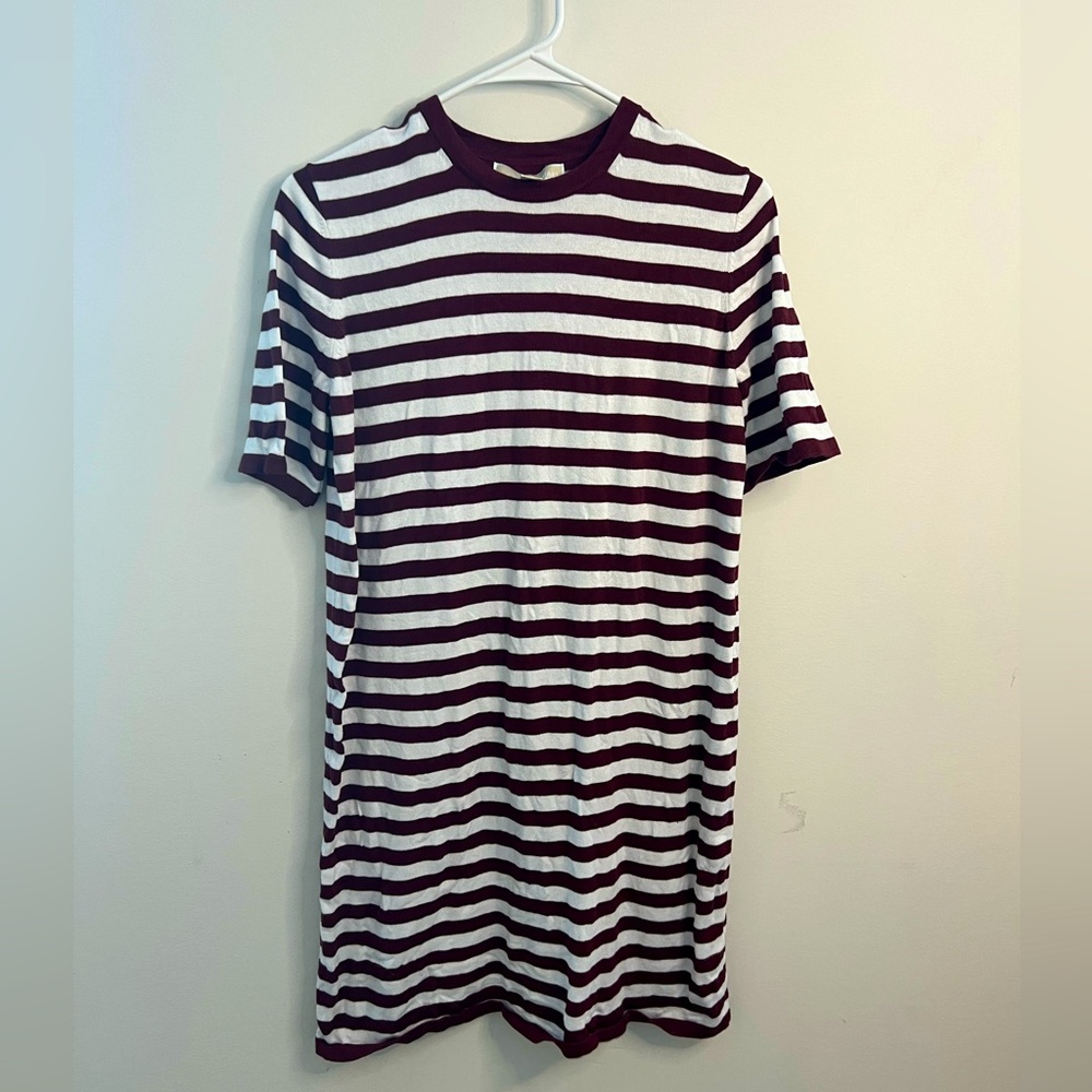Michael Kors Short Sleeve Sweater Dress Size Medium - Red and White Stripes